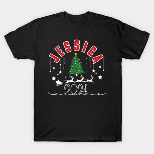 Jessica Christmas Cute 2023 Family Women's Christmas Jessica Holiday T-Shirt